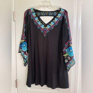 Vintage Collection medium black embroidered and beaded tunic